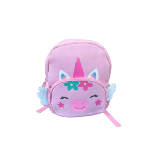 MOCHILA INFANTIL UNICORNIO ROSA – DISEÑO CON ALAS Y CARITA FELIZ
